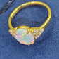 'Water Lily' 1.31ct Natural Solid Australian Crystal opal 9k gold ring