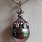 16.3x20mm Genuine tahitian sea pearl enhancer necklace silver