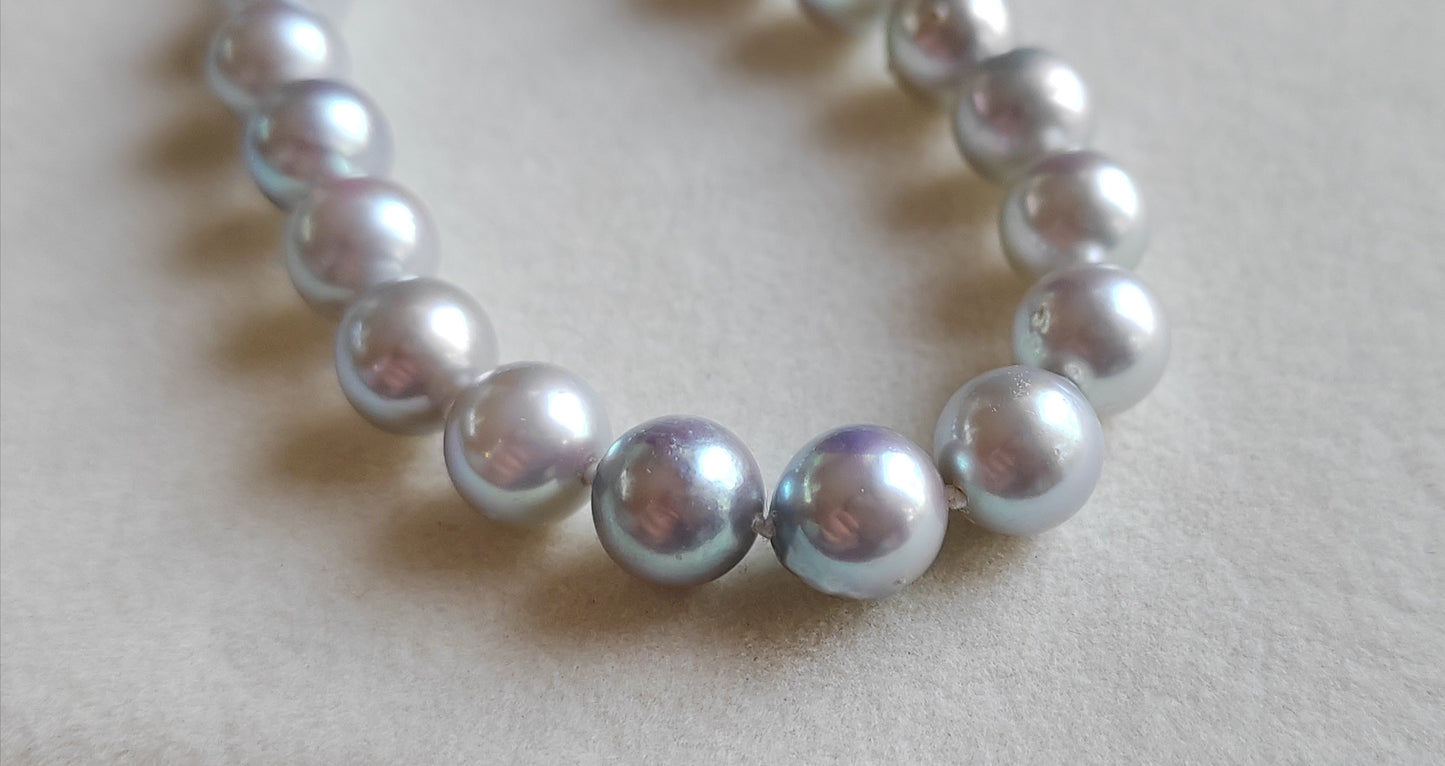 8-8.5mm Genuine Japanese akoya saltwater pearls classic necklace