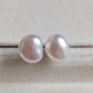 9mm Genuine freshwater Keshi pearls essential earrings studs silver