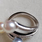 6.2-6.4mm Genuine Japanese akoya pearls triple beauty Ring
