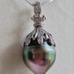 16.3x20mm Genuine tahitian sea pearl enhancer necklace silver