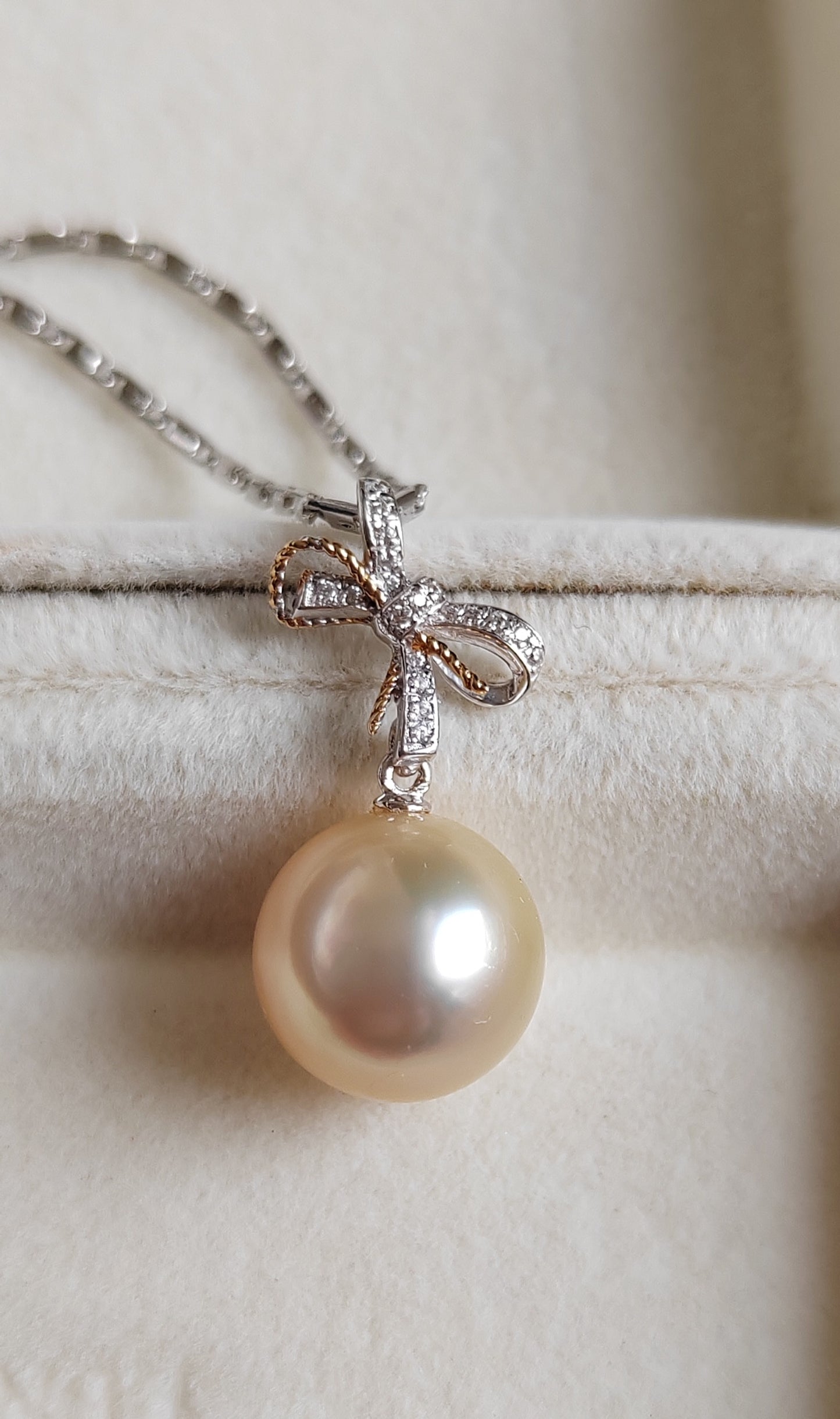 18k gold pendant genuine golden south sea pearl 10.8mm