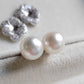 'Little Camellia' two-way earrings genuine south sea white pearls 8.6mm Round