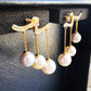 'Wings' earrings 18k gold diamond genuine Japanese akoya pearls 6.1-7.5mm