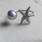 'Little star' ring genuine Keshi south Sea white pearl 6.9x7.4mm