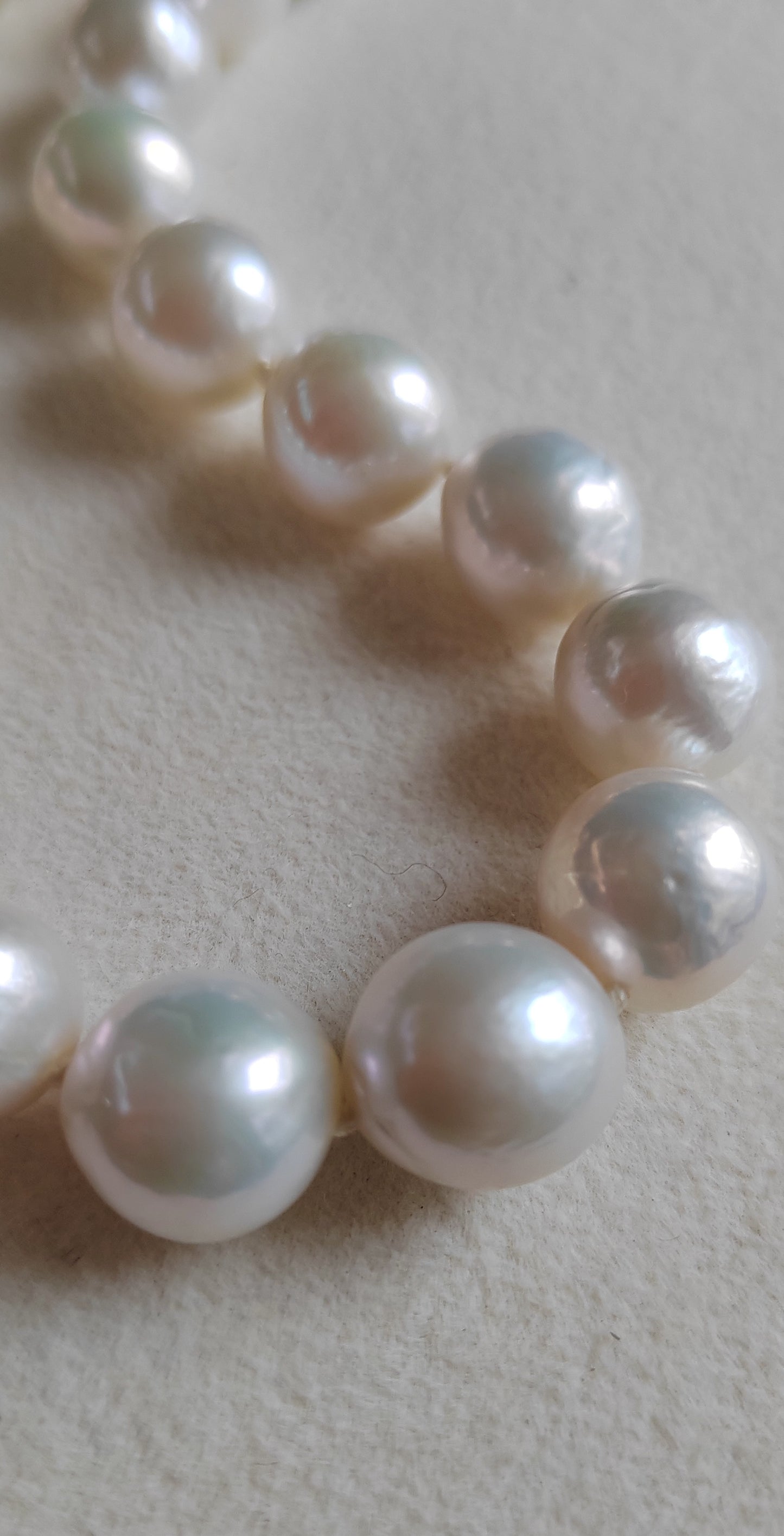 10-11.7mm Genuine freshwater pearls classic necklace silver