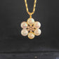 'Pleasure Blossom' 18k gold pendant genuine Japanese akoya pearls