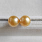 8.8mm Genuine golden south sea pearls Essential earrings studs