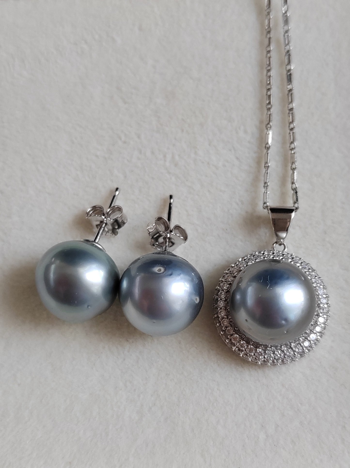 12-12.2mm Genuine tahitian sea pearls classic jewellry set