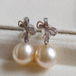18k gold earrings genuine golden south sea pearls 10mm round
