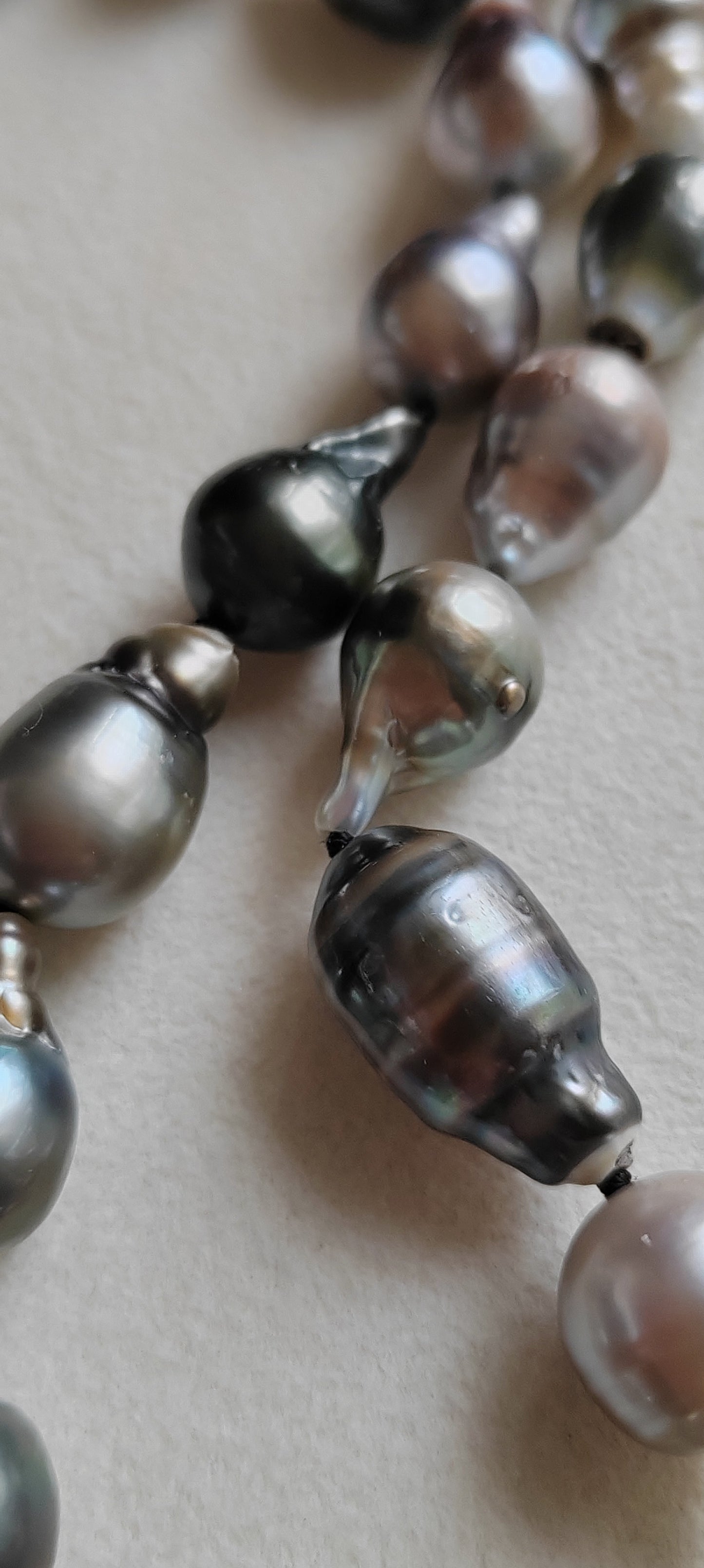 8.3-12.7mm Genuine tahitian south sea pearl baroque necklace
