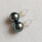 8mm Genuine tahitian south sea pearls 14k gold earrings studs