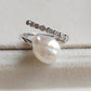 'Wild Lily' Silver ring genuine Keshi south sea white pearl 6ct
