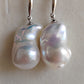 Classic baroque earring genuine freshwater pearl 13x22mm