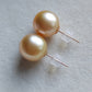 14k gold essential earrings genuine golden south sea pearls 10.5mm