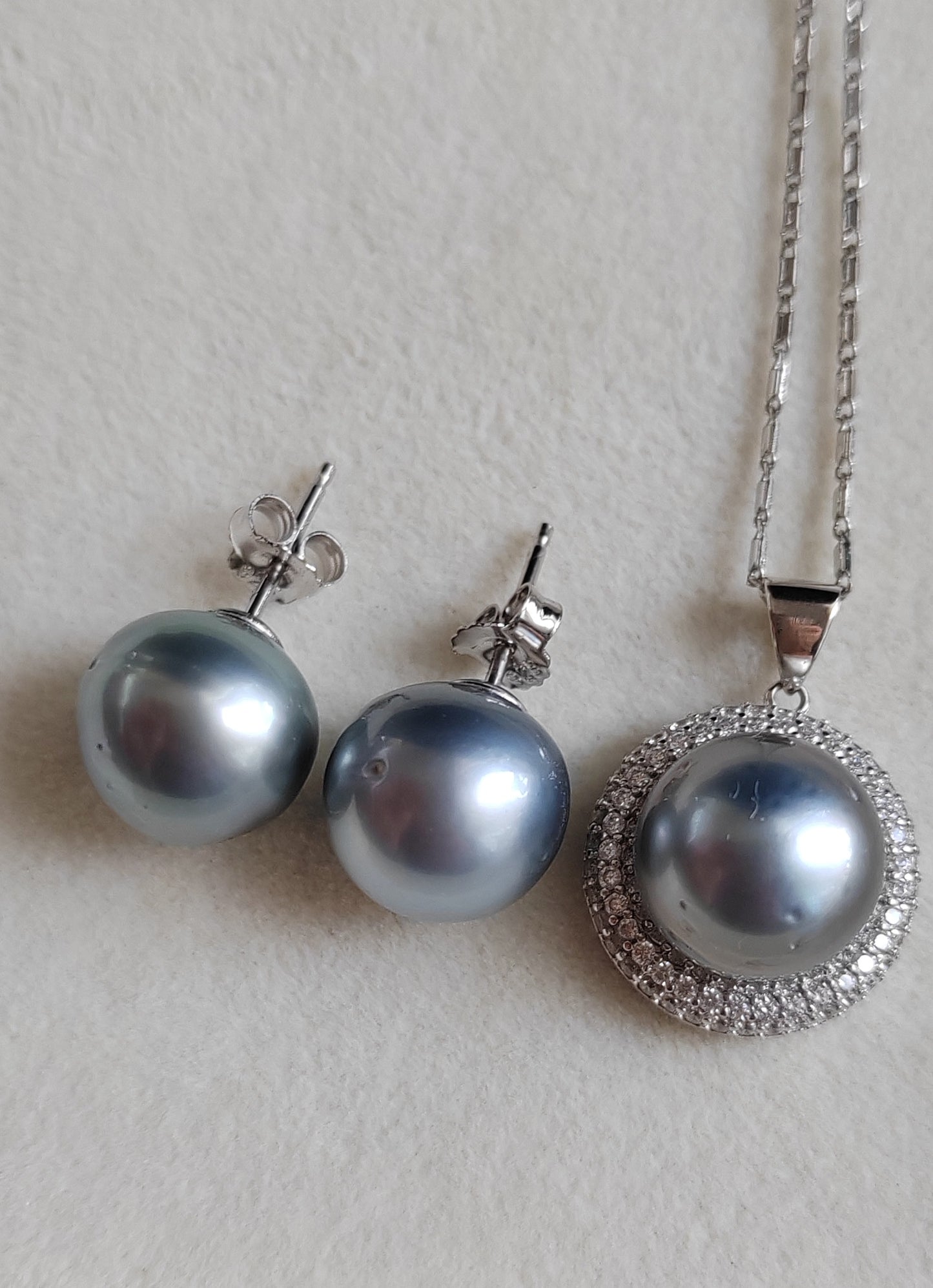 12-12.2mm Genuine tahitian sea pearls classic jewellry set