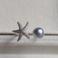 'Little star' ring genuine Keshi south Sea white pearl 6.9x7.4mm