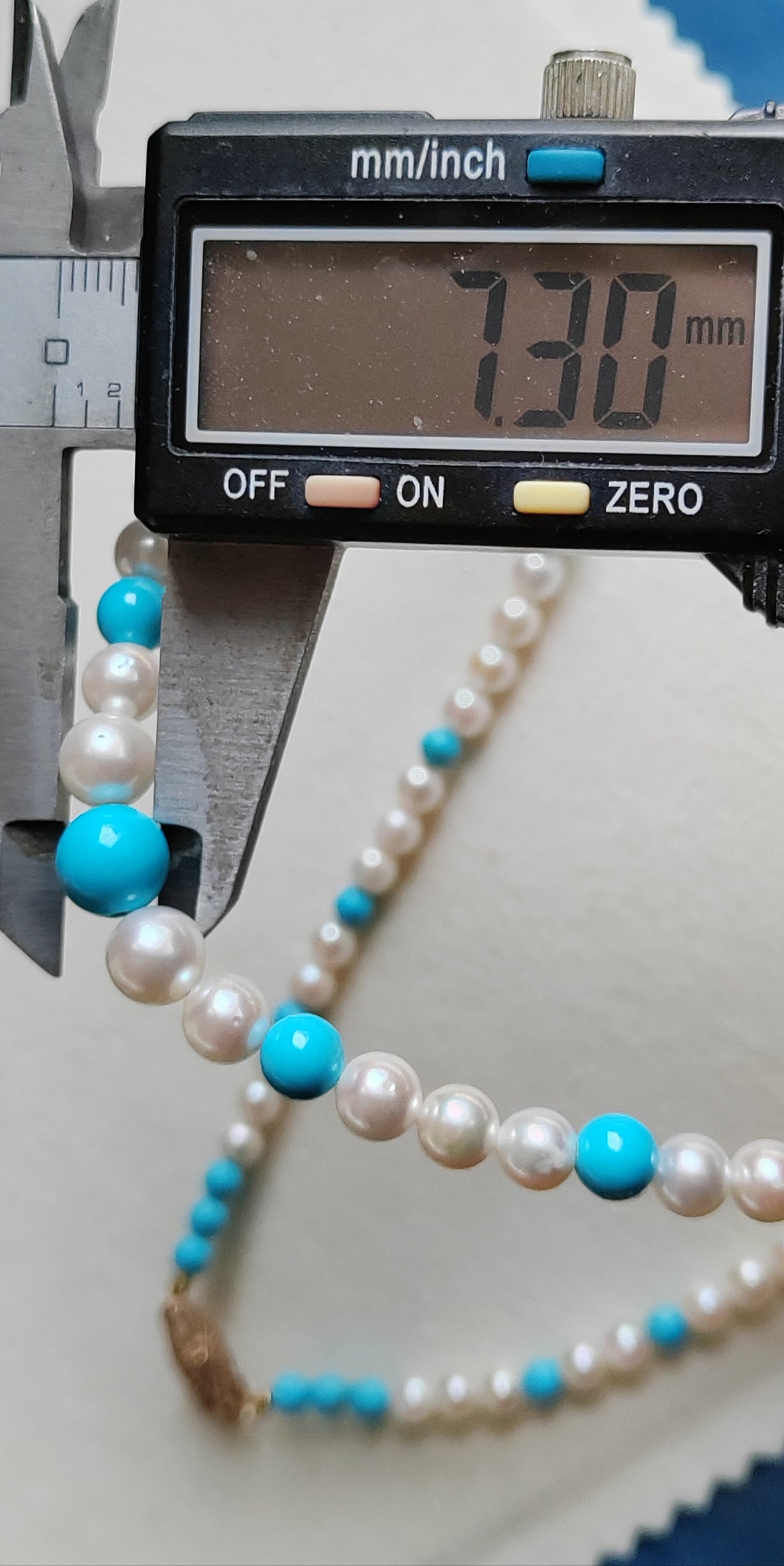 14k gold necklace Natural Sleeping Beauty Turquoise and Genuine Japanese akoya pearls