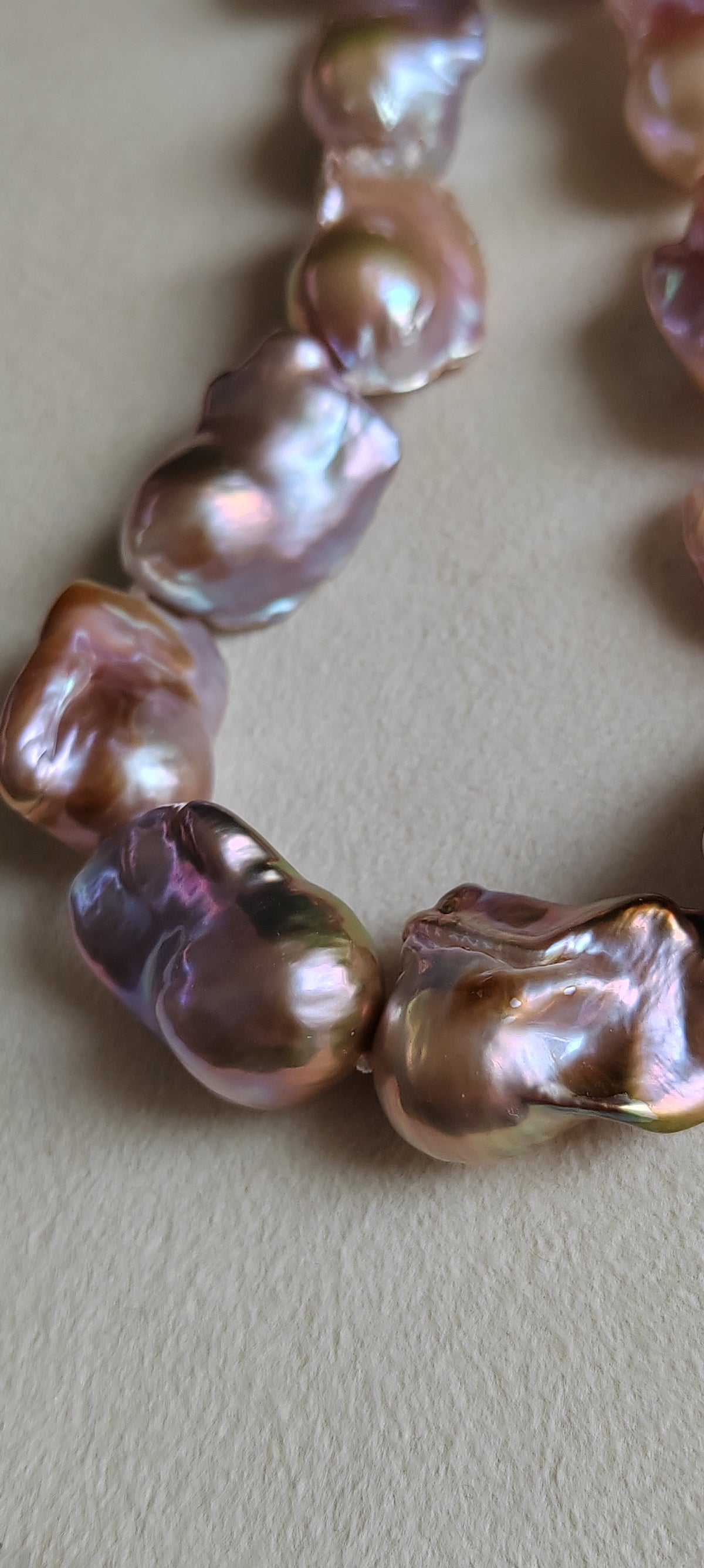 15.5-19.2mm Genuine freshwater pearl big baroque necklace