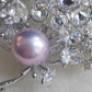 'Pink dandelion' brooch genuine freshwater pearl 10.9mm