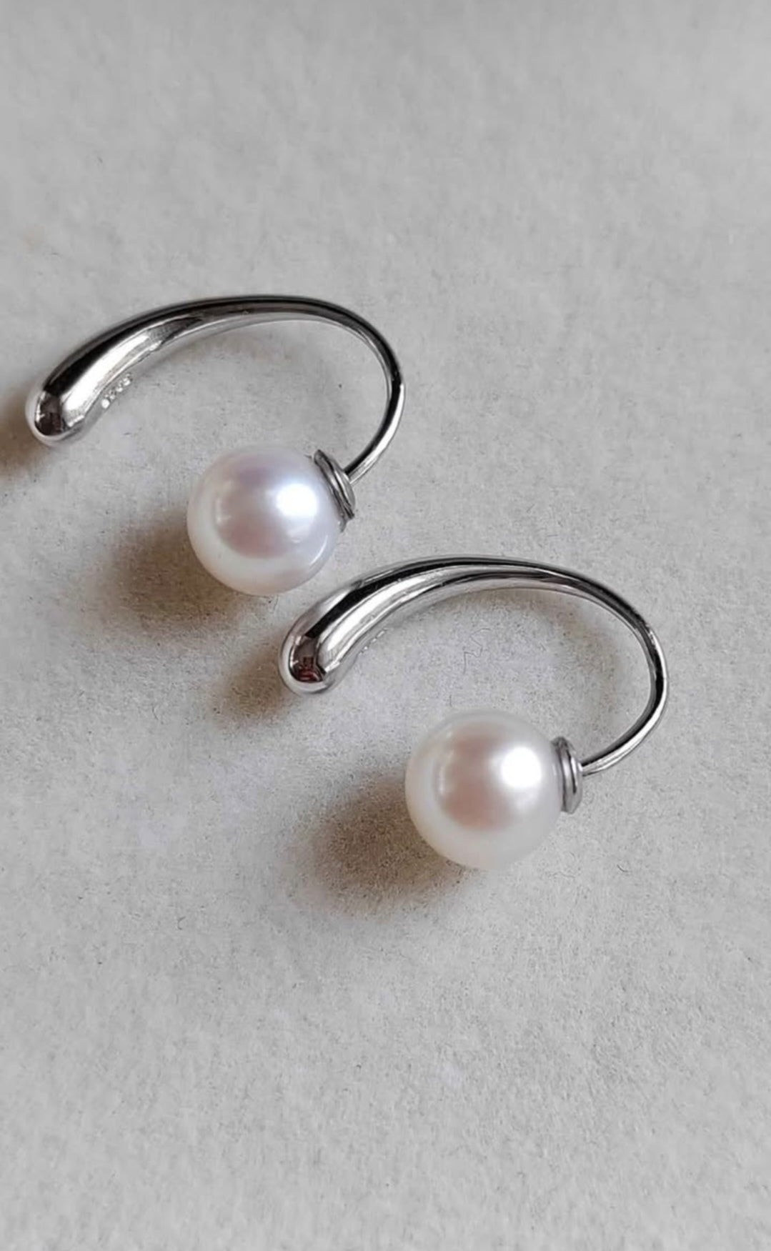 6-6.5mm Genuine Akoya pearls earrings silver