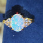 'Water Lily' 1.31ct Natural Solid Australian Crystal opal 9k gold ring