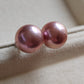 12.3mm Genuine freshwater pearls essential earrings studs silver