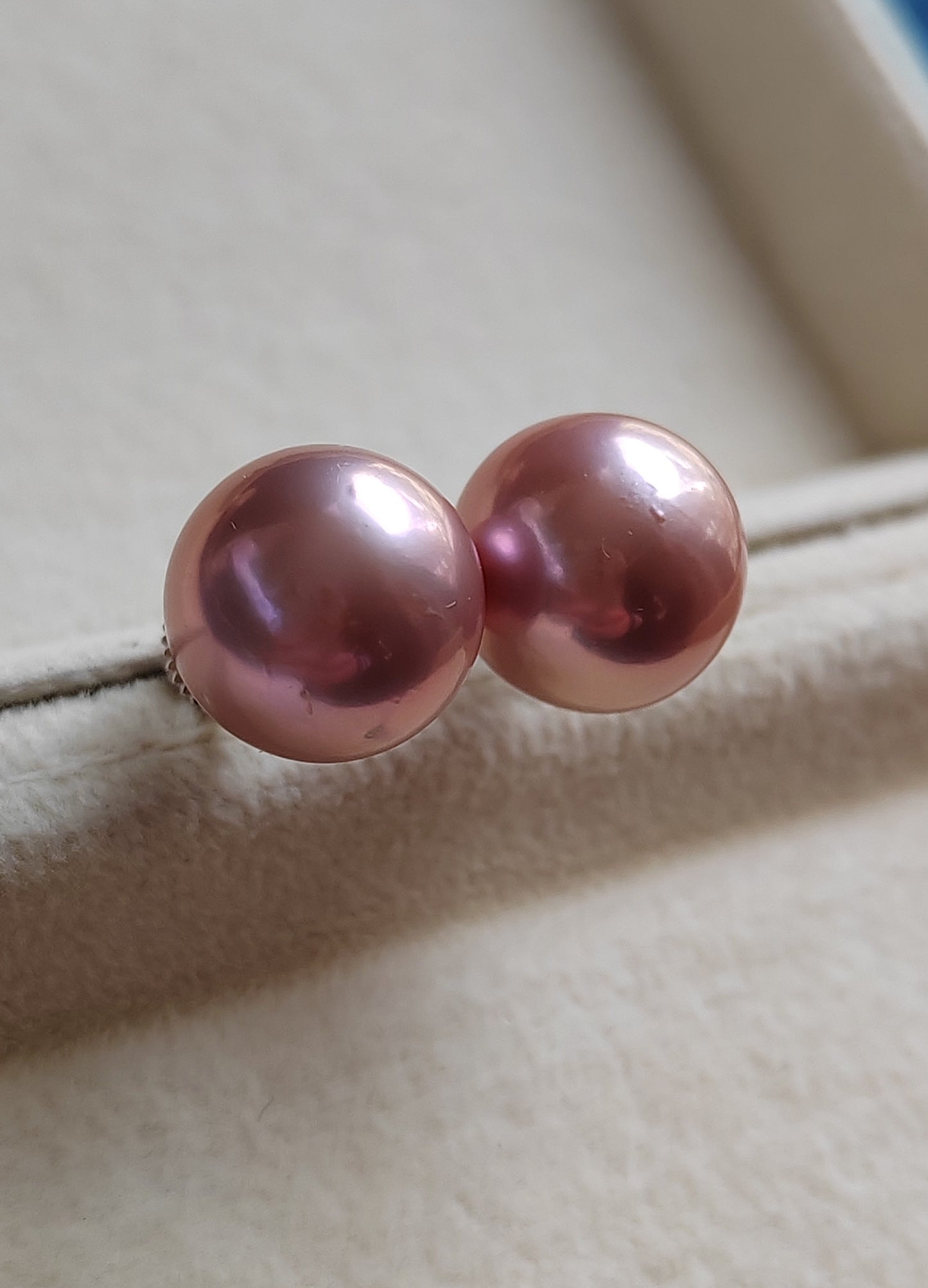 12.3mm Genuine freshwater pearls essential earrings studs silver