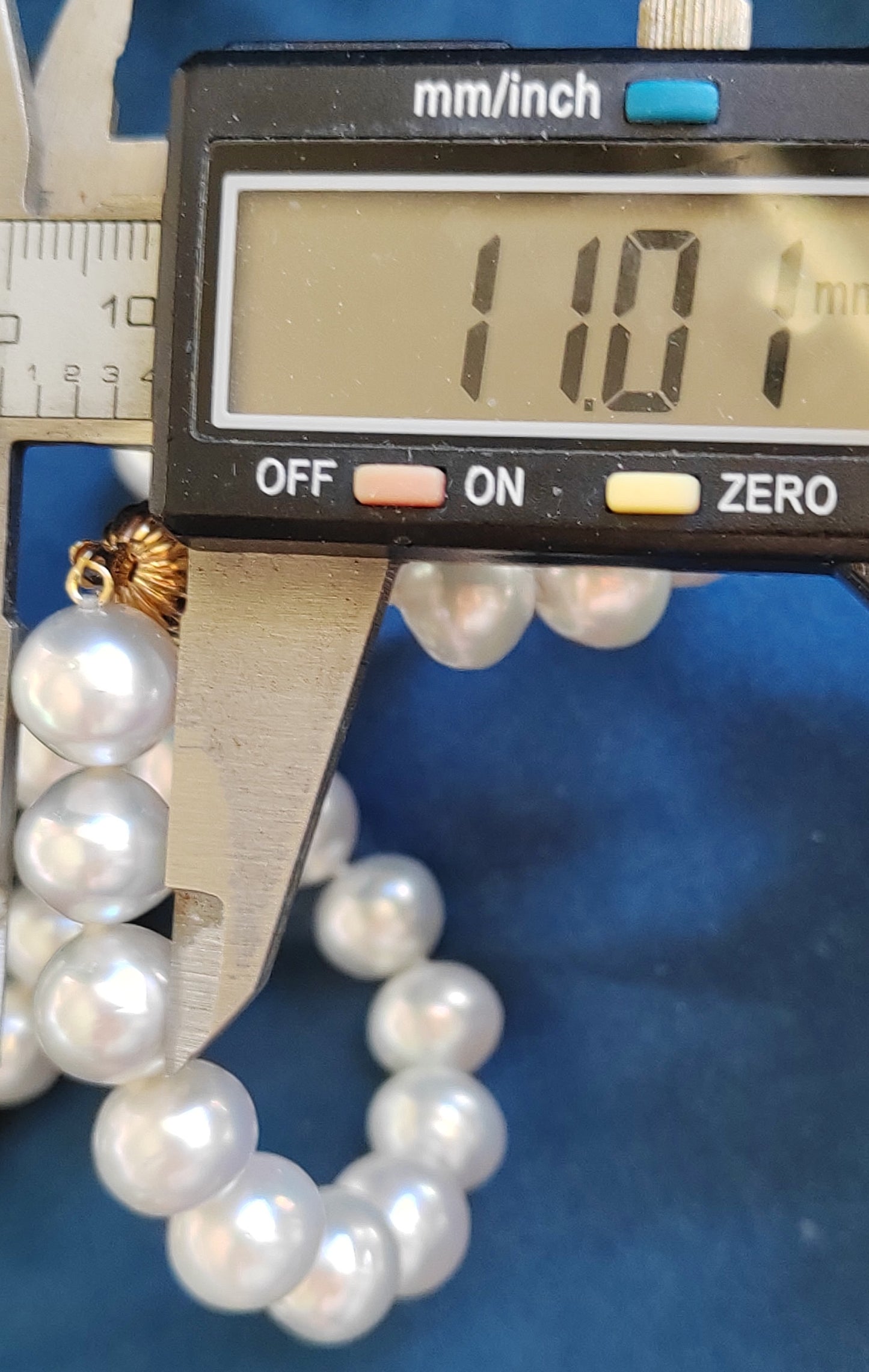 11-12.7mm Genuine south sea white pearl necklace 9K gold