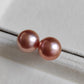 'Chocolate' Pearl earrings studs genuine freshwater pearls 11.8mm