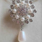 5.4-9.7mm Genuine freshwater pearls flowers brooch necklace