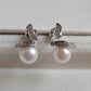 7.3mm Genuine Japanese akoya pearls round classic earrings
