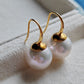 11.3mm genuine freshwater pearls 9k gold French hook earrings AAAA