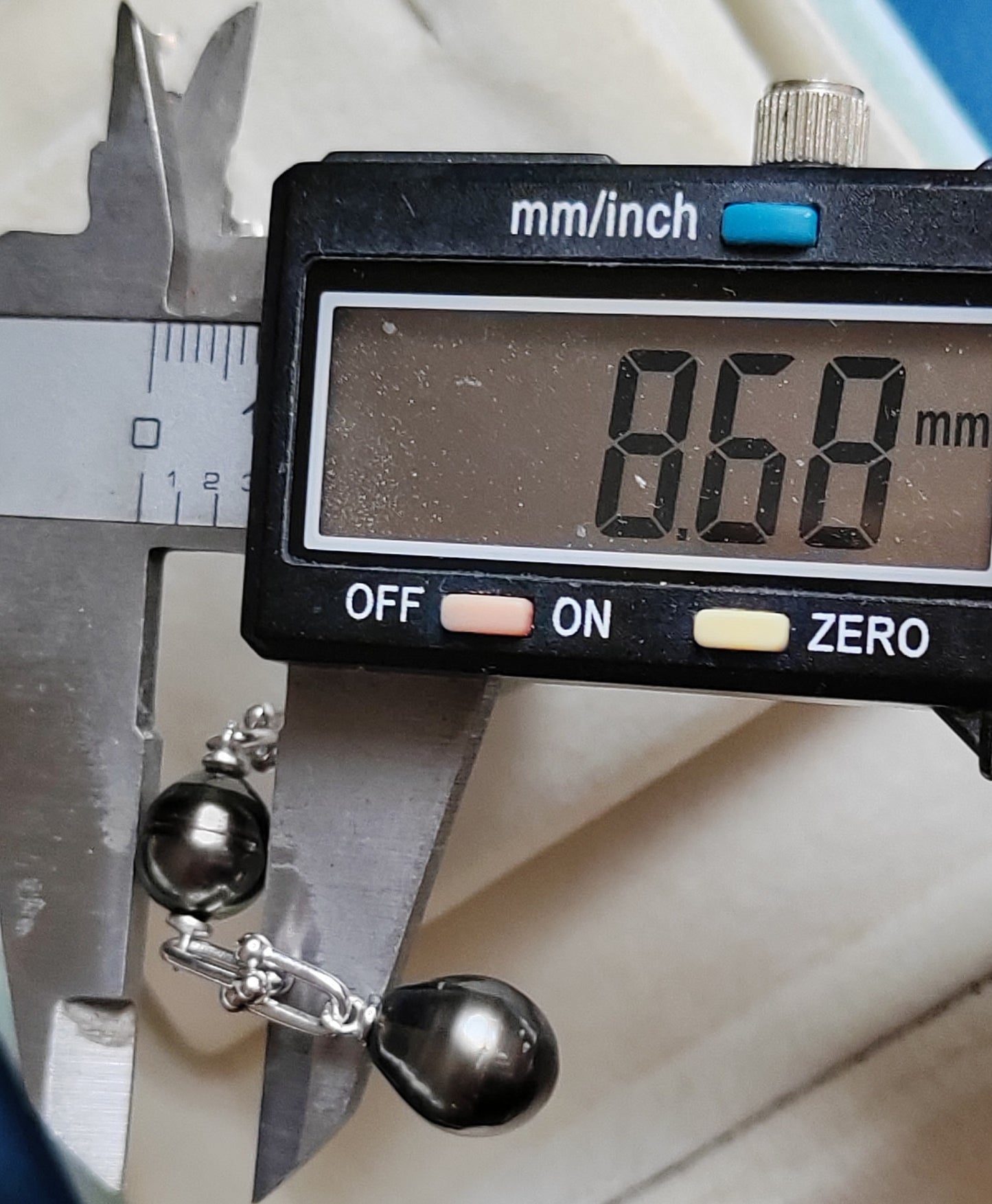 8.6-9.4mm Genuine tahitian south sea pearls double-beauty earrings silver