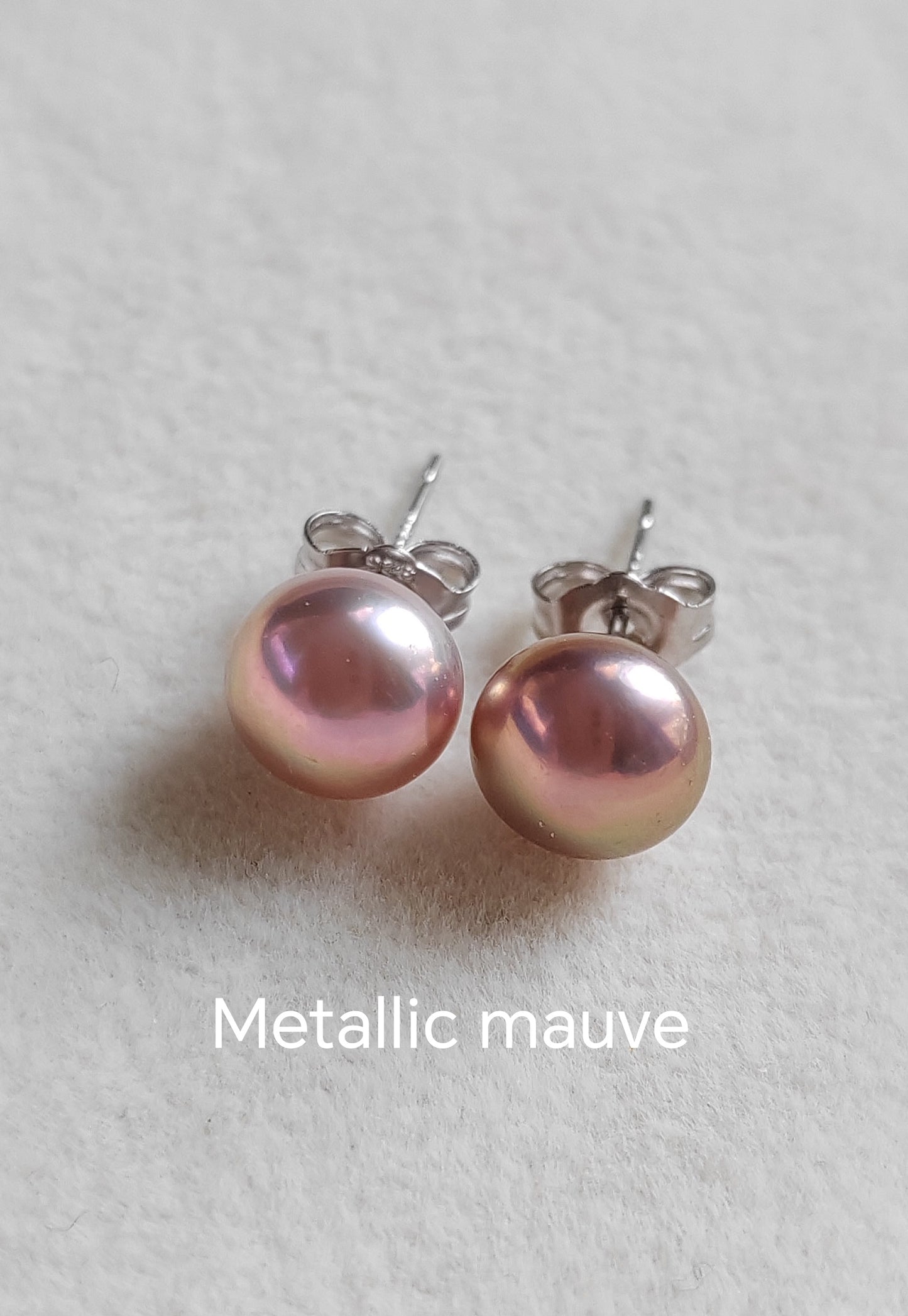 Sterling Silver pearl studs - Genuine freshwater button pearls