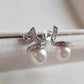7.3mm Genuine Japanese akoya pearls round classic earrings
