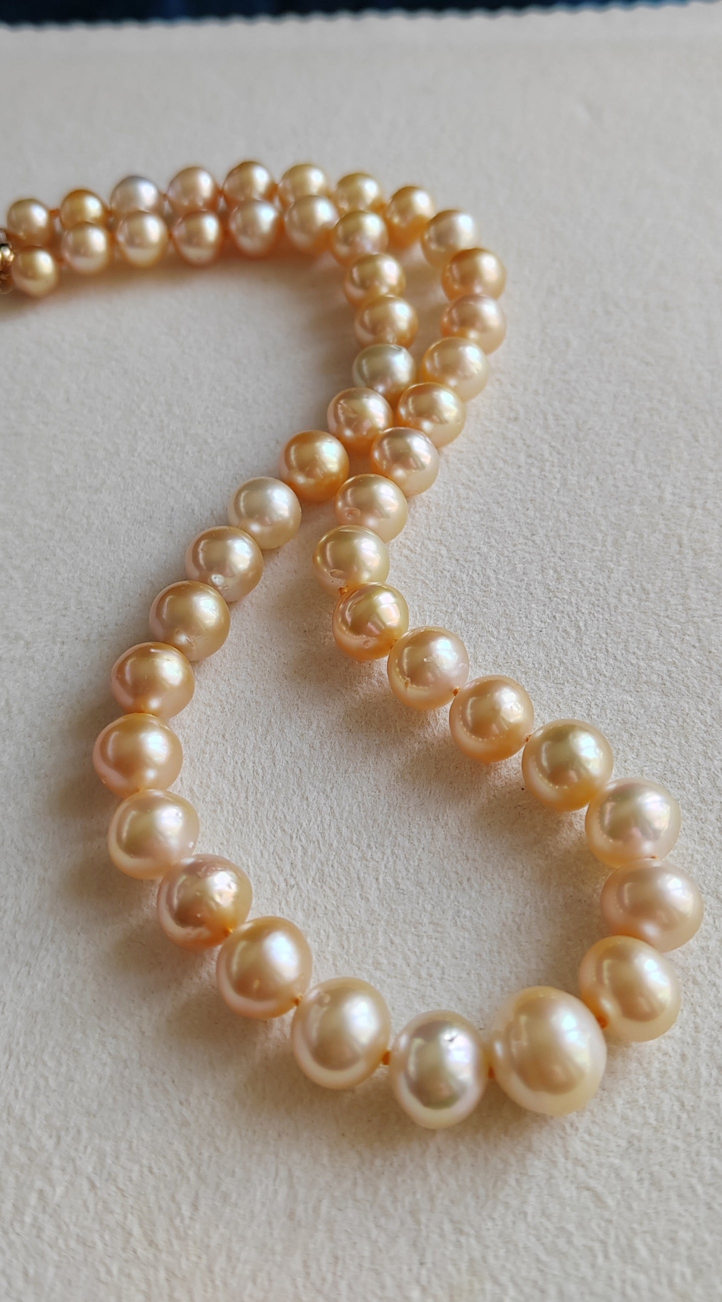 8-11.1mm Genuine golden south sea pearl necklace strand