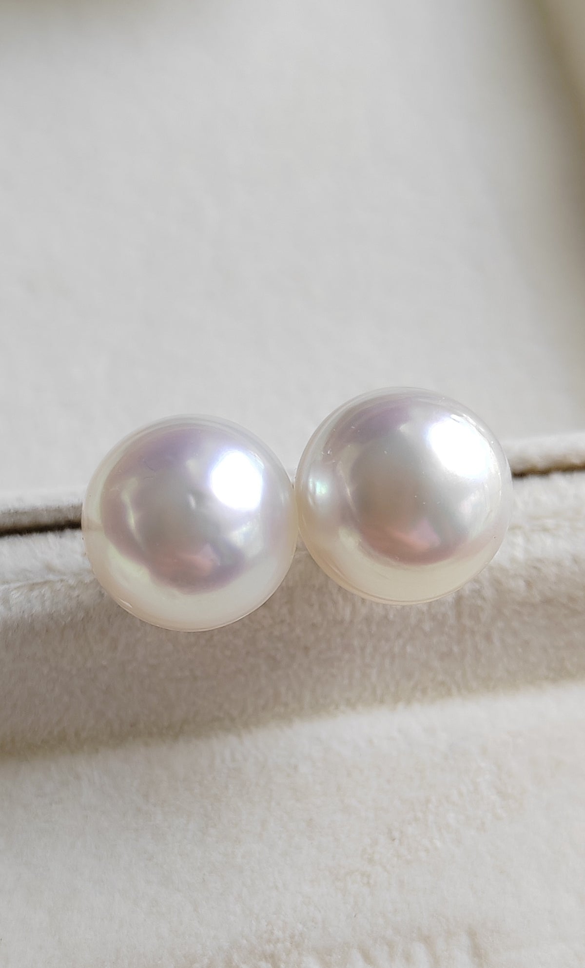 12.9mm Genuine Australian south sea white pearl classic earring studs