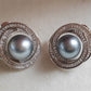 9.7mm Genuine tahitian south sea pearls classic spiral earrings