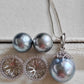 Classic Jewellry set Genuine tahitian sea pearls 10.3-13.1mm