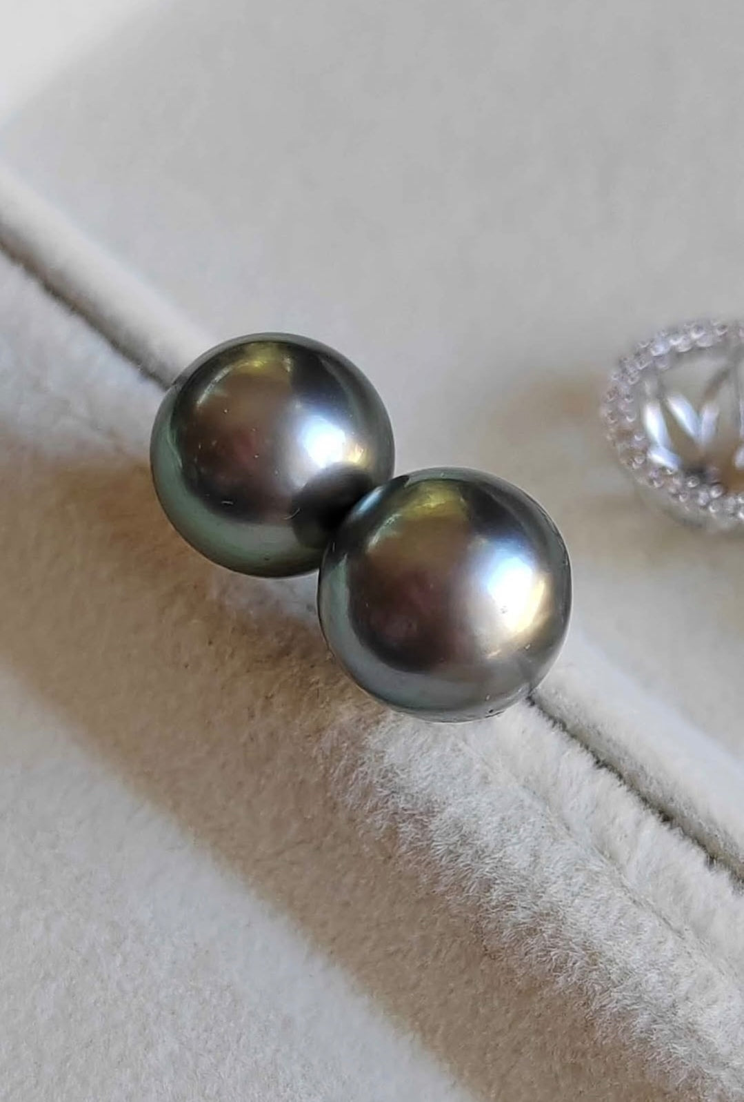 10.1mm Genuine tahitian sea pearls two way earrings