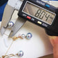 'Blue Moon' earrings 18k gold genuine Japanese akoya pearls 8mm AAAA