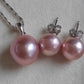 Classic silver Jewellry set Genuine freshwater pearl 9.9-12mm