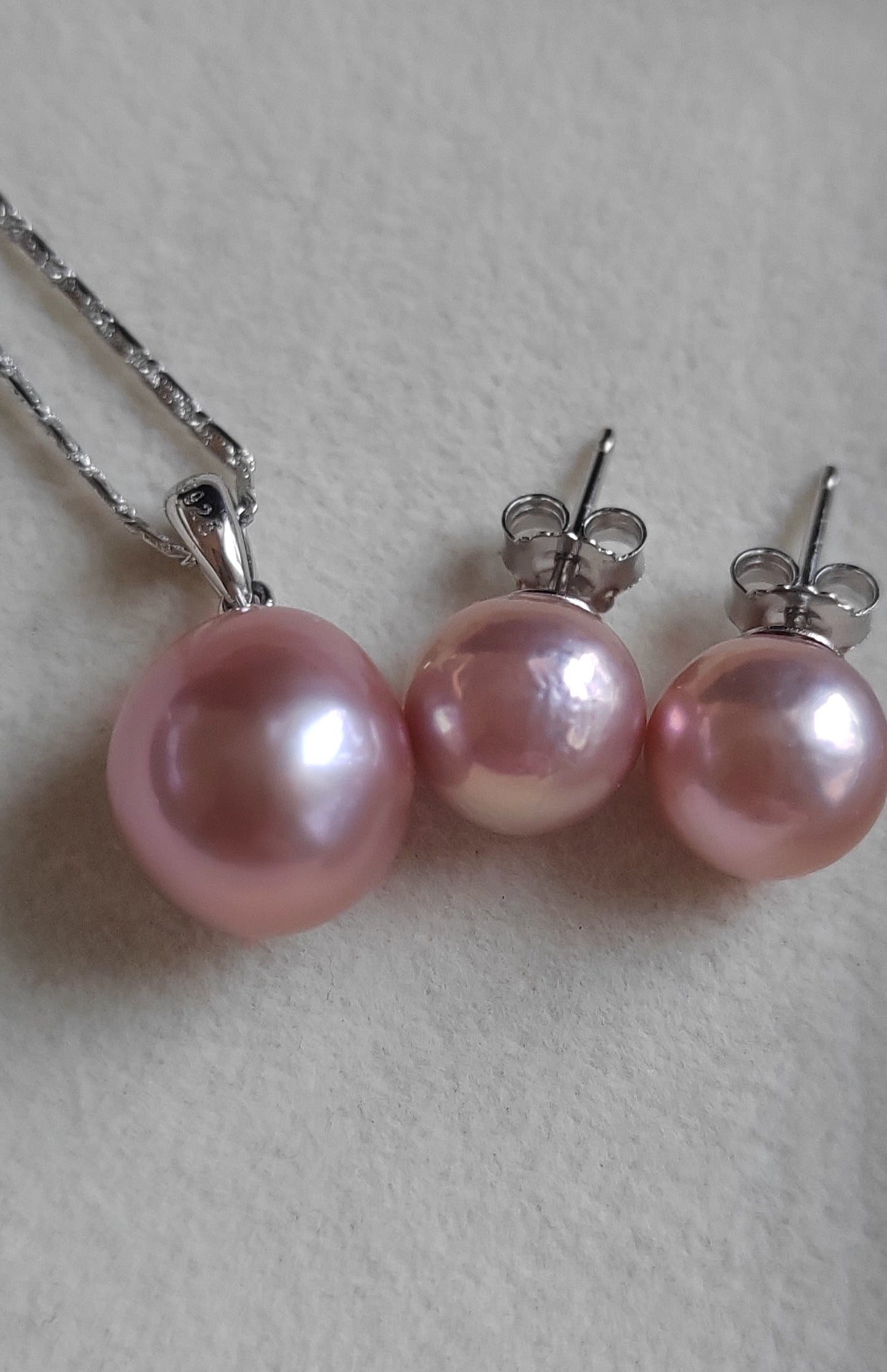 Classic silver Jewellry set Genuine freshwater pearl 9.9-12mm