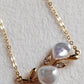 'Blooming flowers' 18k gold necklace genuine south sea Keshi pearls 2.3ct