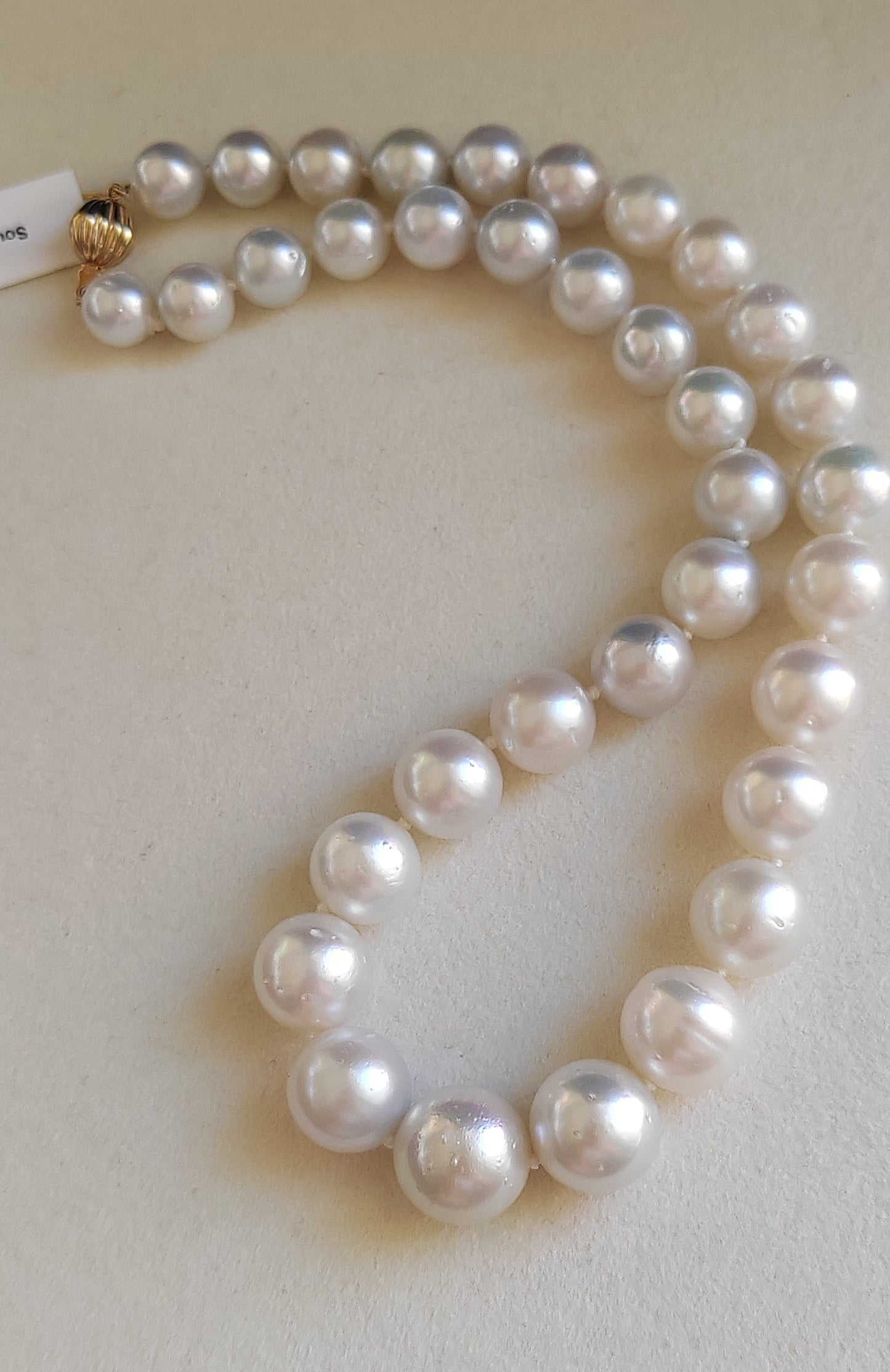 9.8-14.8mm Genuine south sea white pearls classic necklace