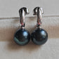 9.9mm Genuine tahitian south sea pearls round classic earrings sterling silver