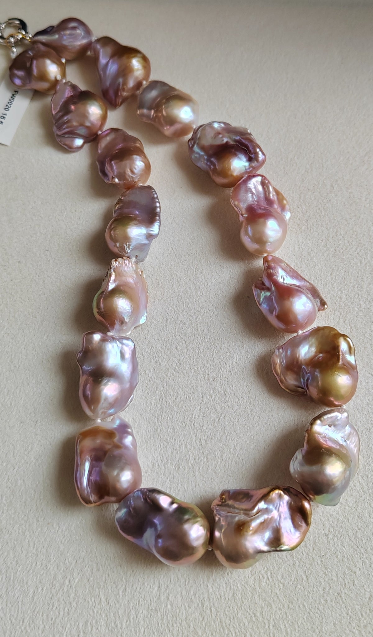 15.5-19.2mm Genuine freshwater pearl big baroque necklace