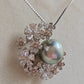 'Moon flowers' necklace genuine tahitian south sea pearl 9.4mm